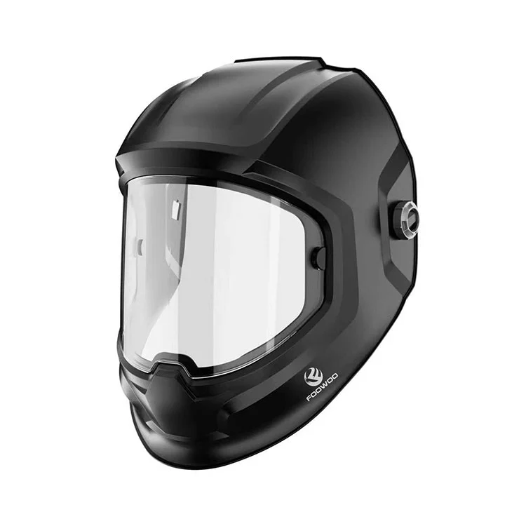 Capacete de soldagem com escurecimento automático de cor vermelha